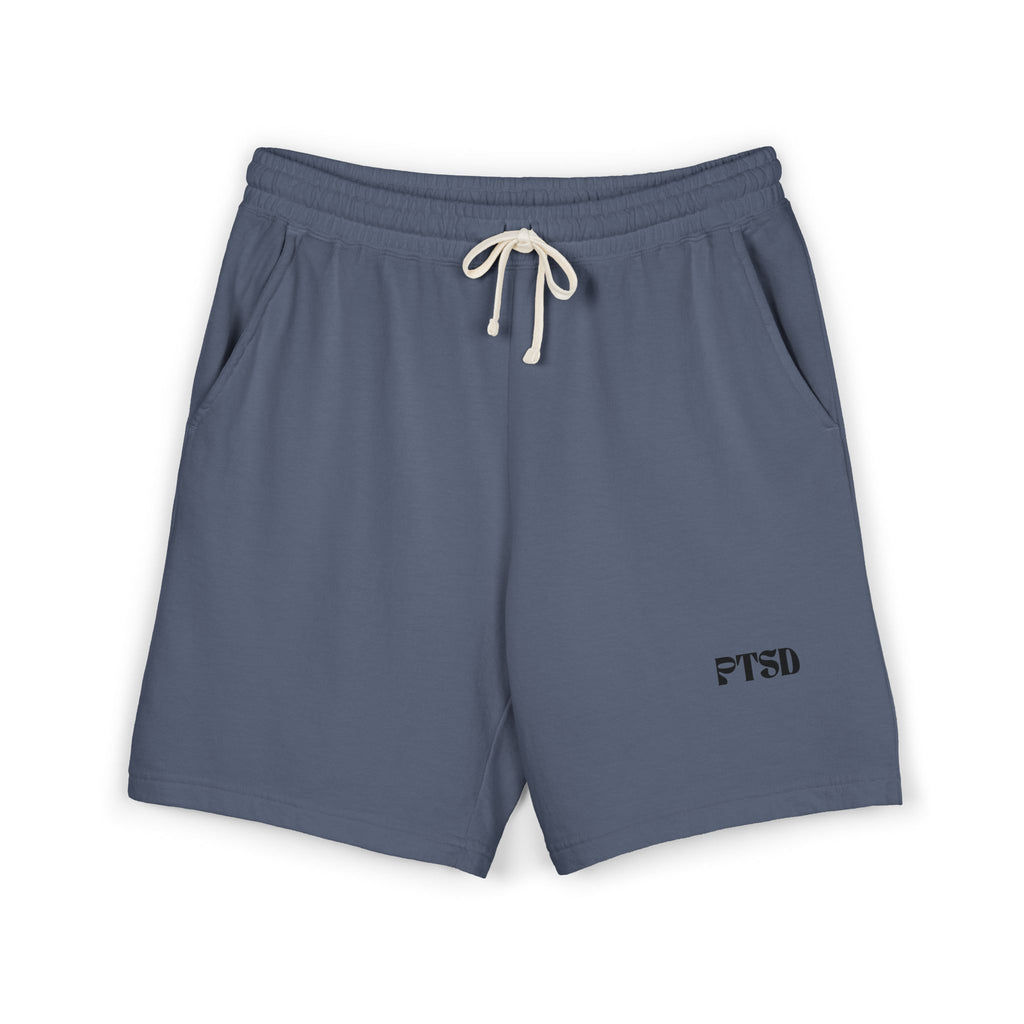 PTSD Embroidered Sweat Shorts — Lightweight Fleece Casual Lounge Shorts