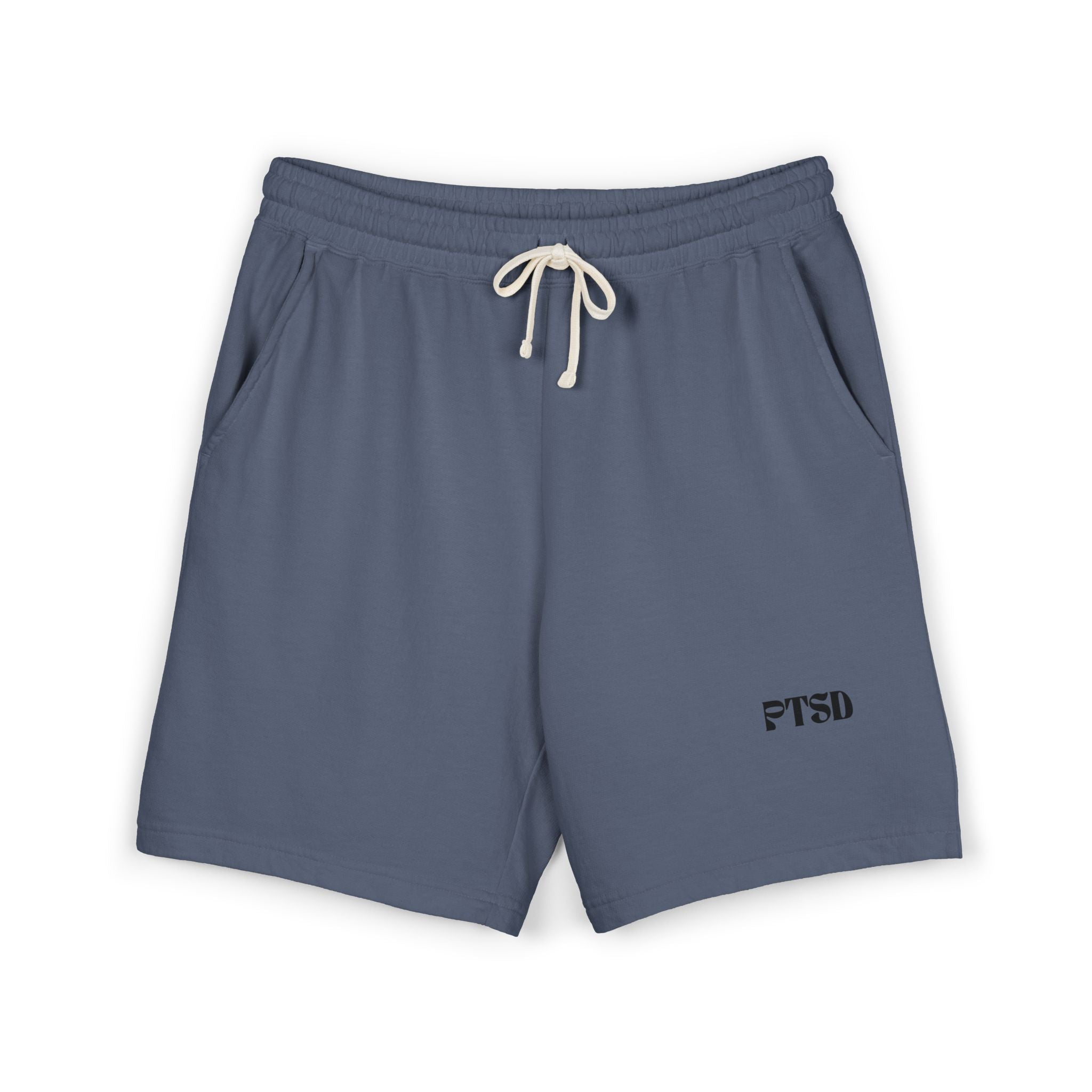 PTSD Embroidered Sweat Shorts — Lightweight Fleece Casual Lounge Shorts