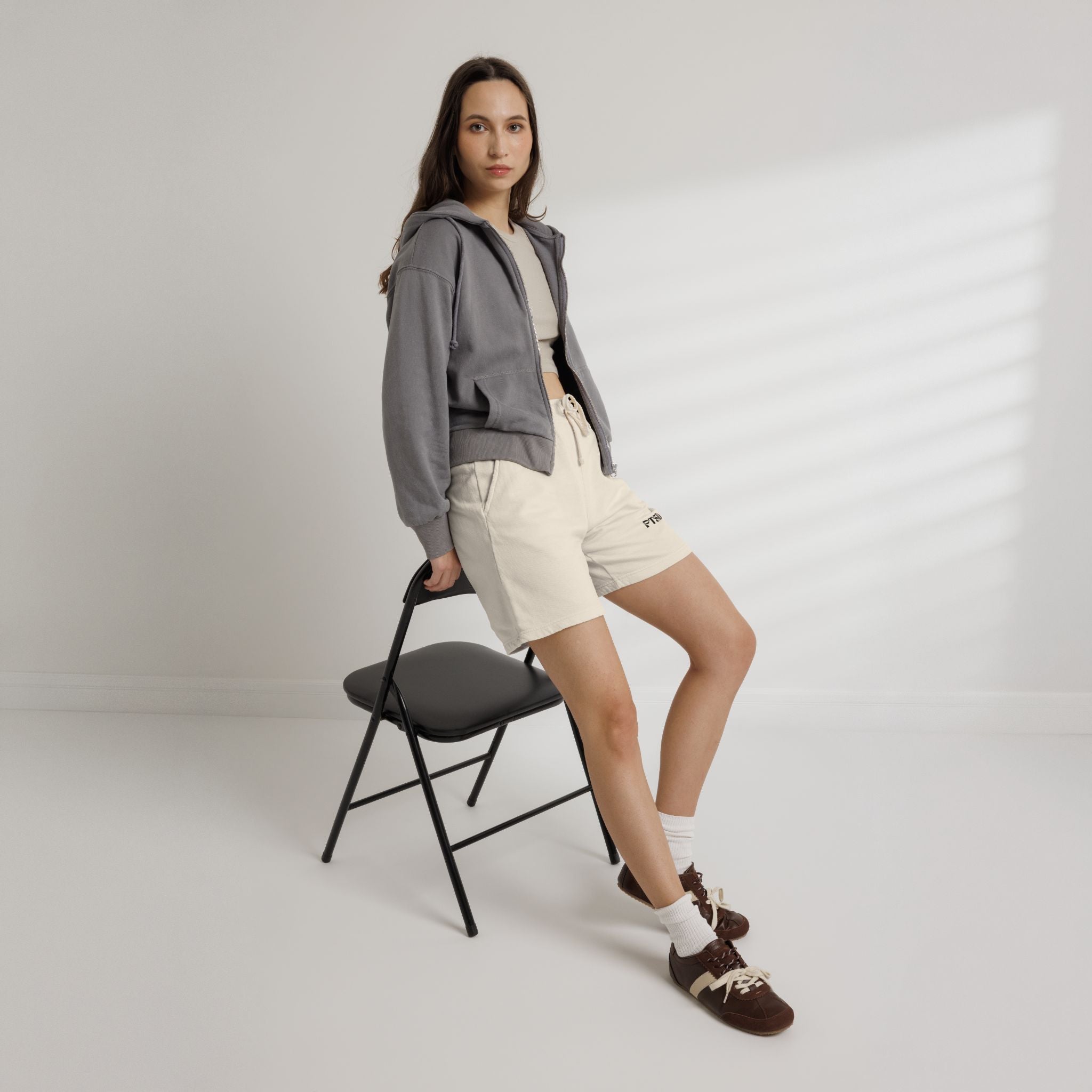 PTSD Embroidered Sweat Shorts — Lightweight Fleece Casual Lounge Shorts