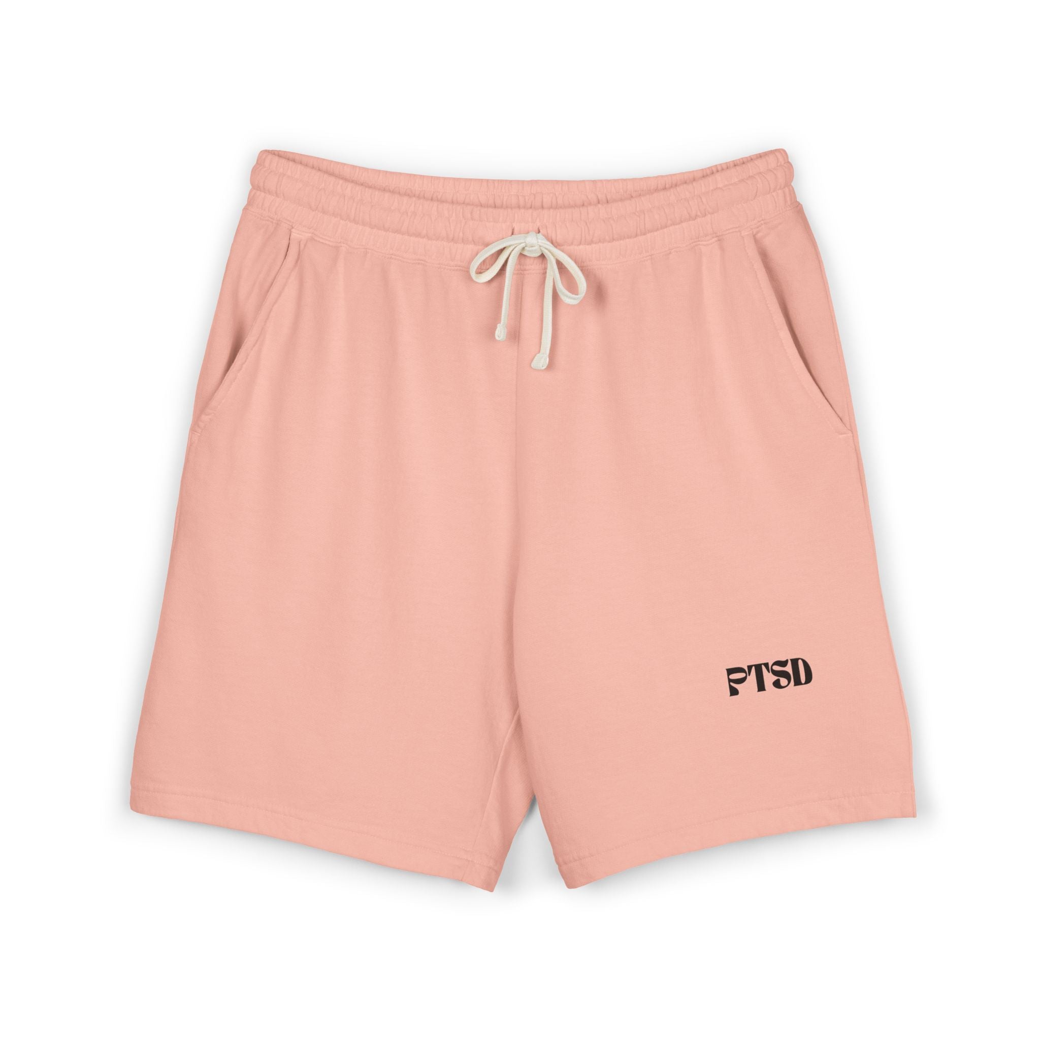 PTSD Embroidered Sweat Shorts — Lightweight Fleece Casual Lounge Shorts