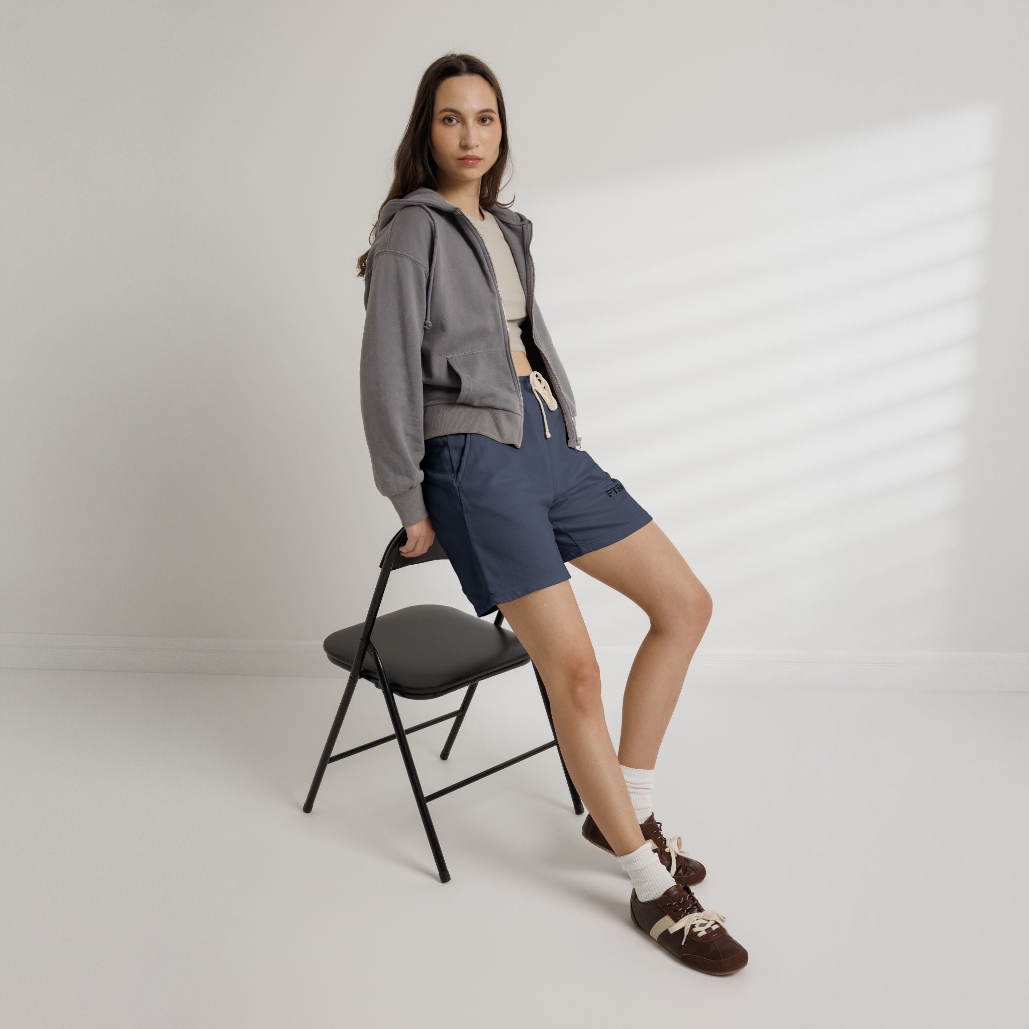 PTSD Embroidered Sweat Shorts — Lightweight Fleece Casual Lounge Shorts