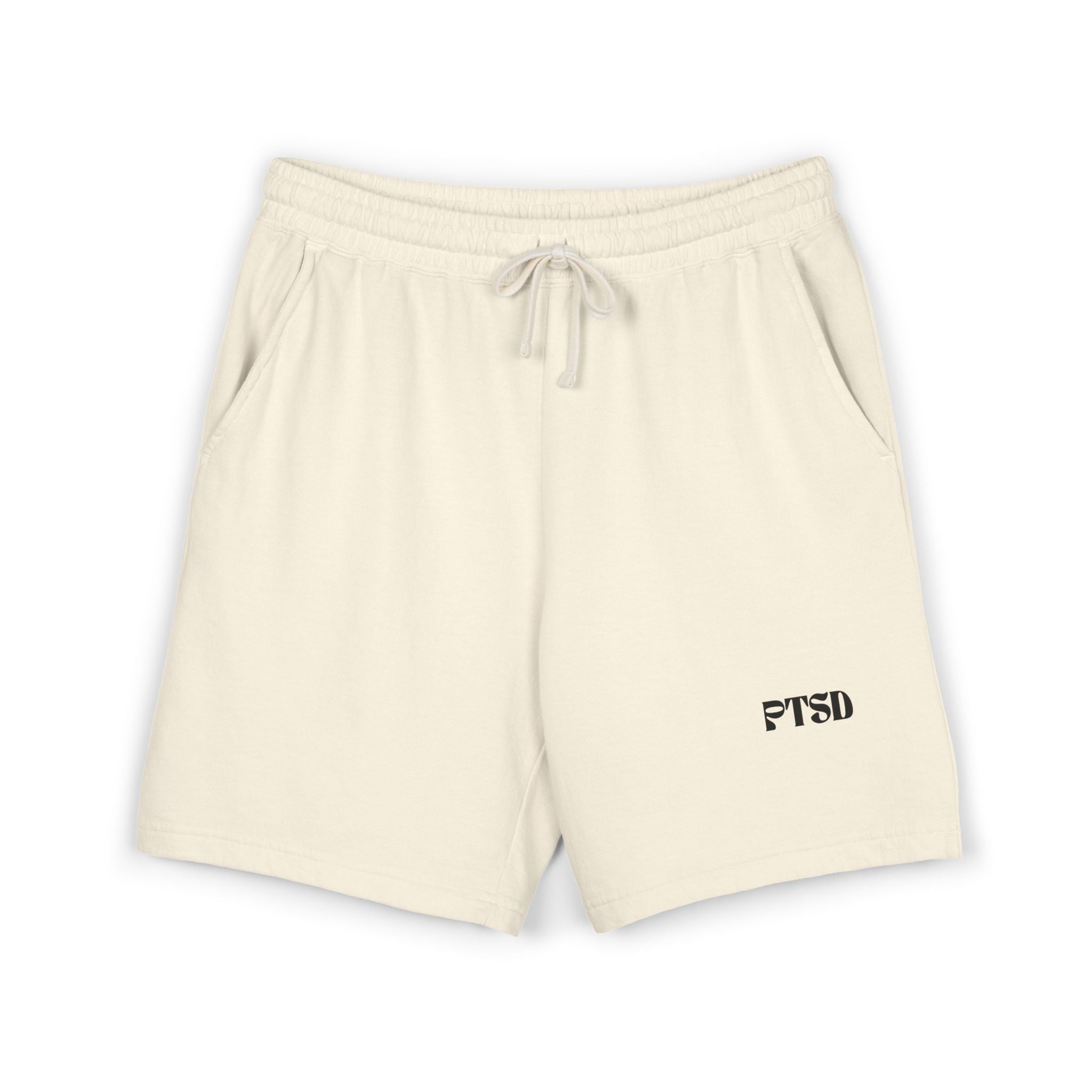 PTSD Embroidered Sweat Shorts — Lightweight Fleece Casual Lounge Shorts